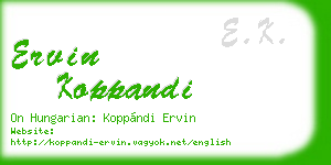 ervin koppandi business card